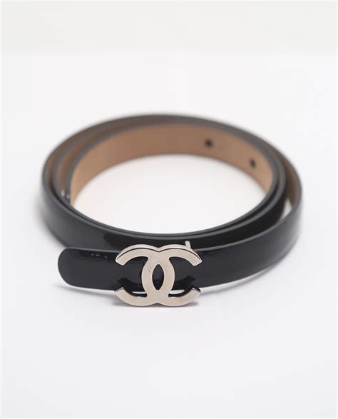 black chanel belt|chanel skinny belt black.